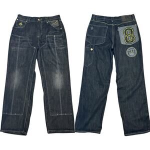 Vintage Y2K Eight 732 8732 Double Knee Baggy Skater Grunge Jeans 34x33